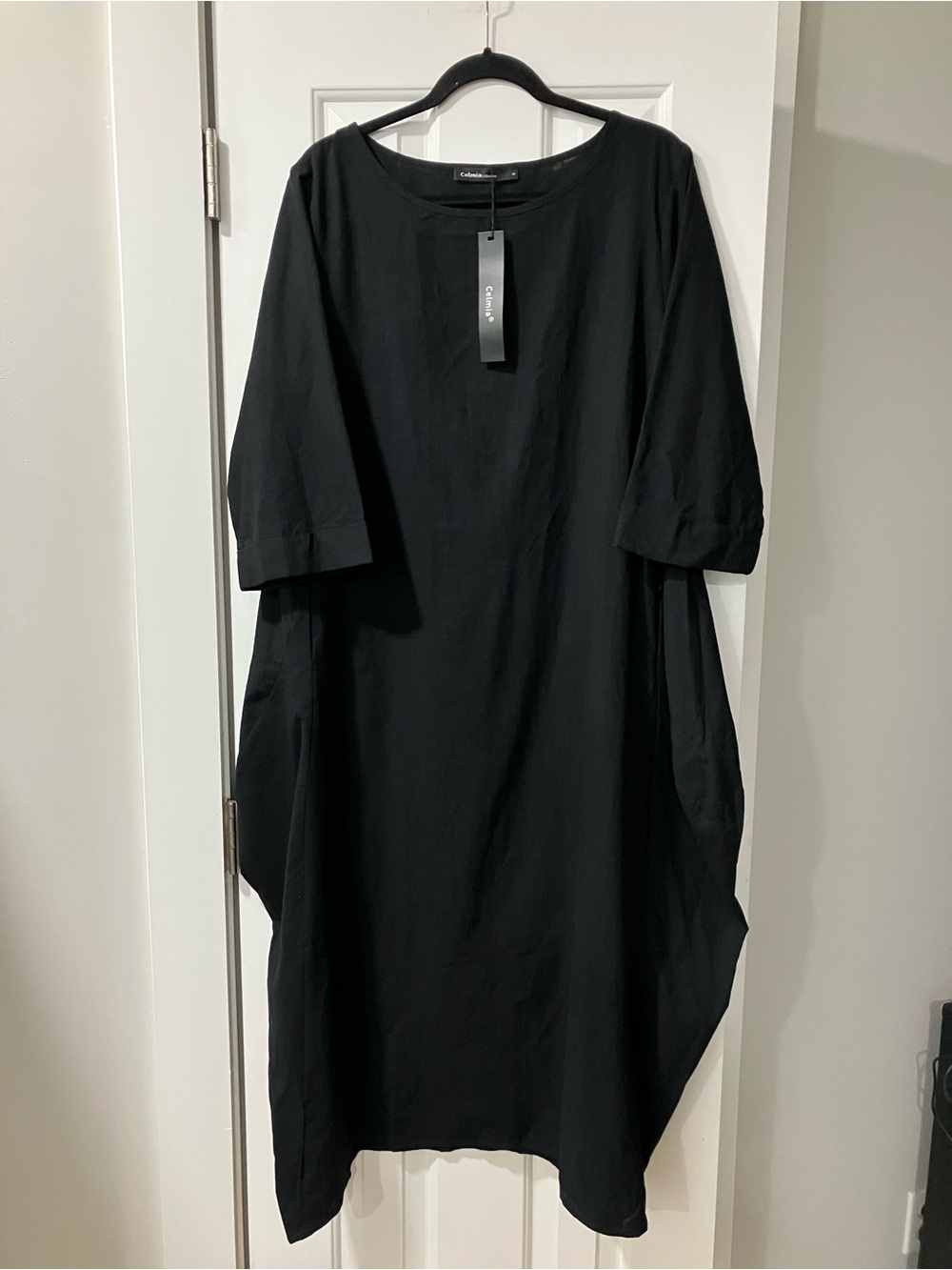 CELMIA Collection Black Cotton Dress MIDI